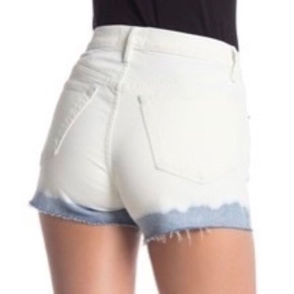 FRAME DENIM High Waisted Dip Dye Denim Shorts White Blue 26 - Picture 5 of 9